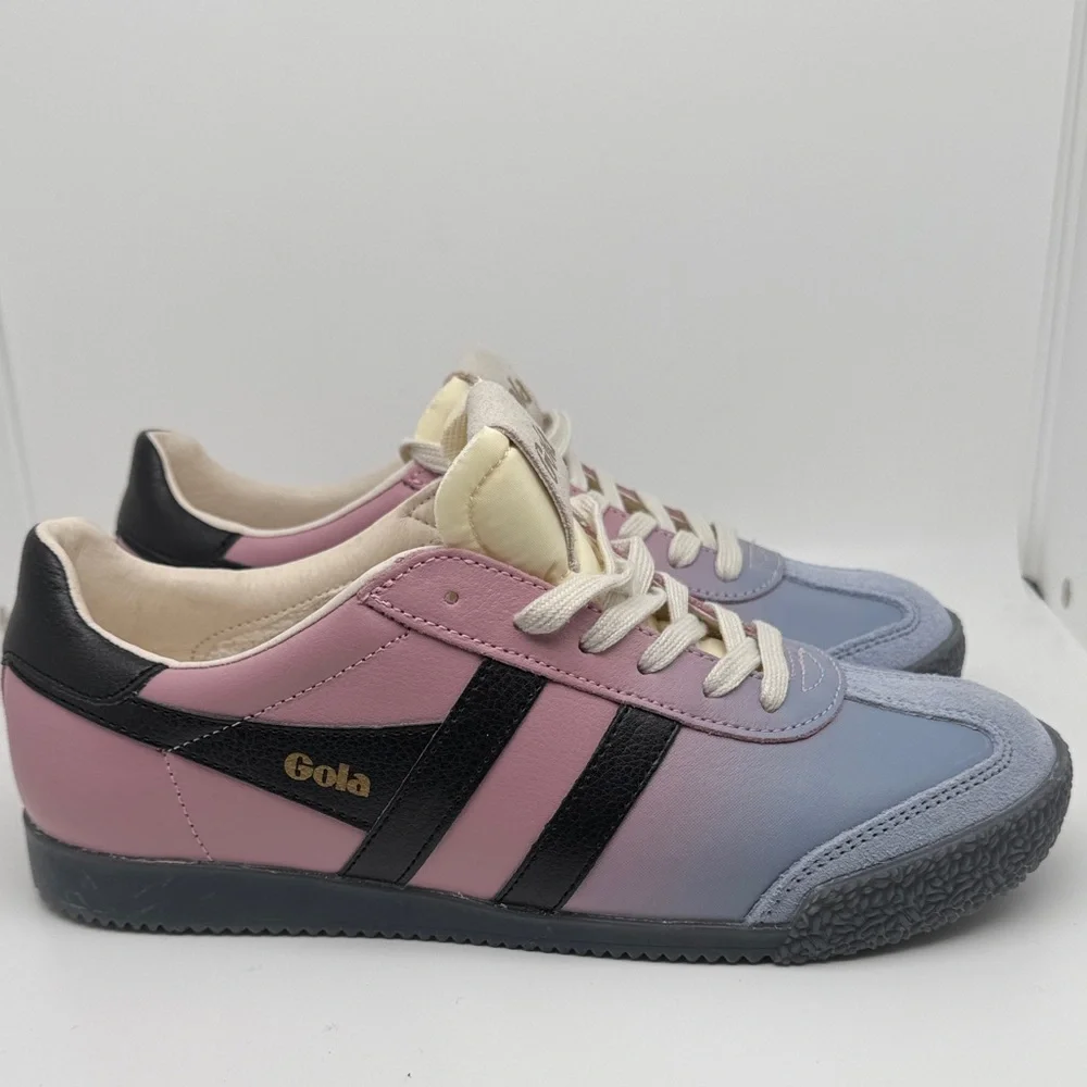 Gola Elan Ombre Low Top Leather Suede Purple, Pink Black Sneakers Size 7.5 - NEW